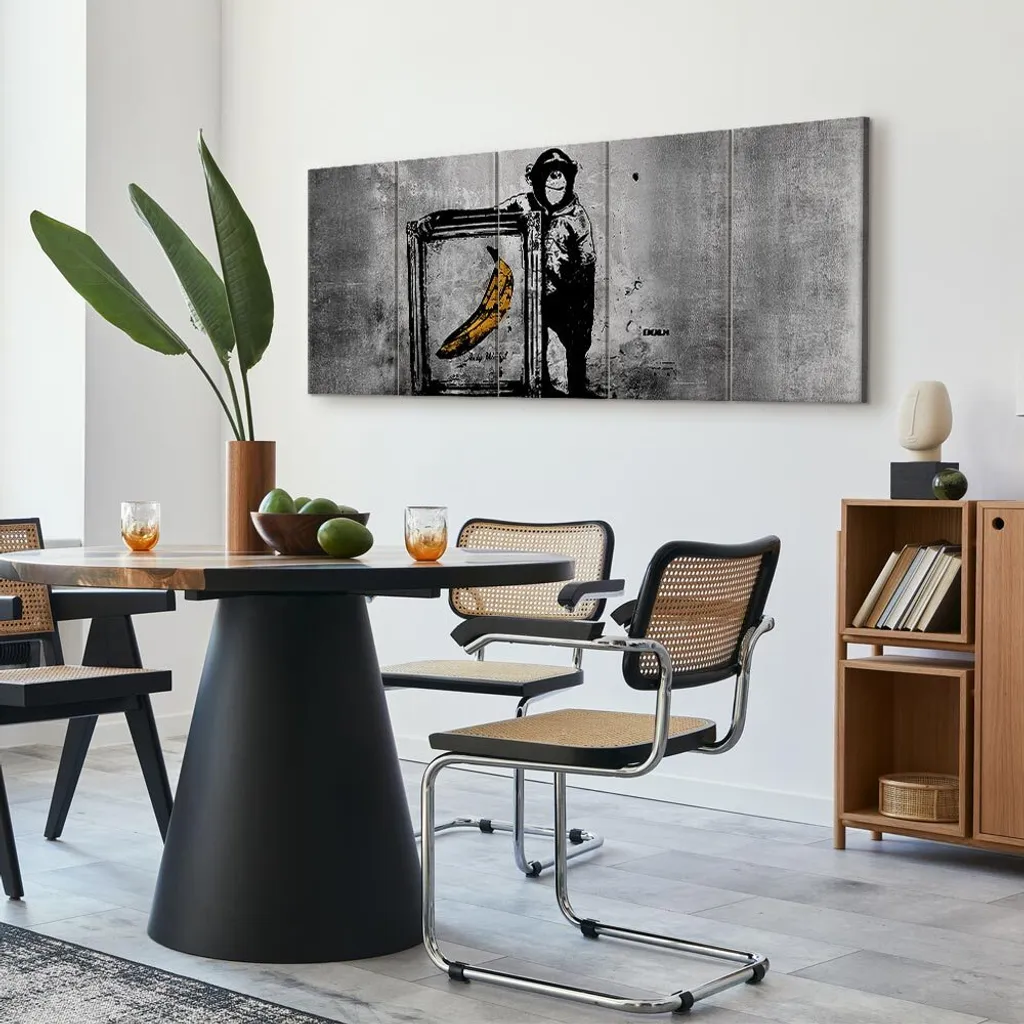 Arte Da Parete Su Tela Con Motivo Scimmia In Vasca Quot Decorazione Da Parete In Bianco E 619525