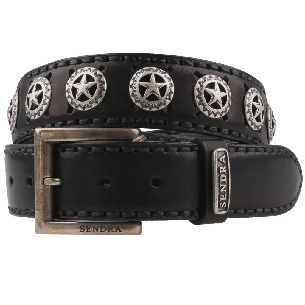 Ceinture cuir noir Sendra 8519 - Idéale pour jean et tenue de bureau