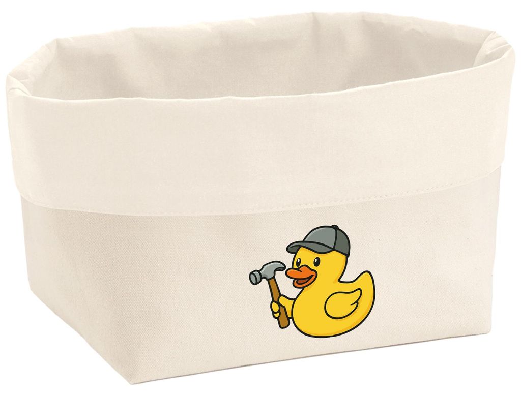 Huuraa Organizer Quietscheente Handwerk Comic Gummiente 3 Liter Medium Canvas Baumwolle Utensilo Geschenkidee