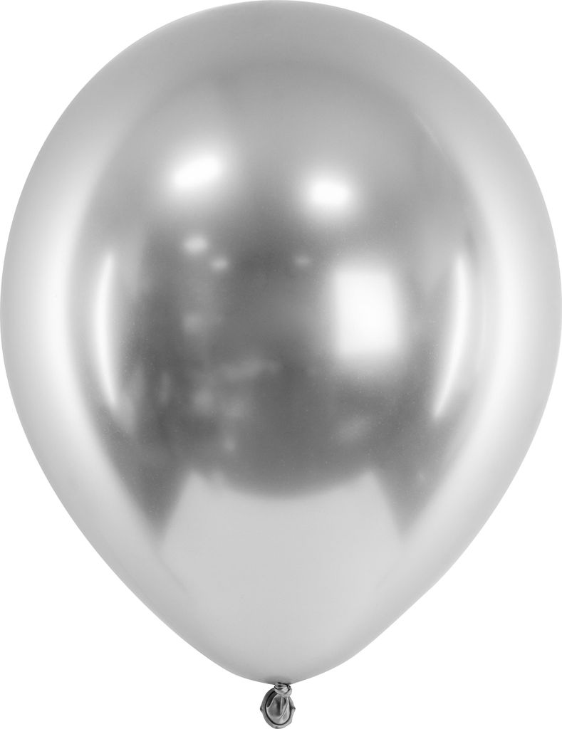 PartyDeco Glossy Ballons GLANZ 30 cm SILBER 1 Packung 10 Stück