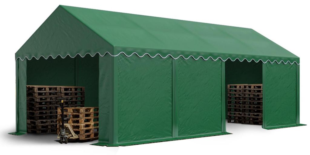 TOOLPORT Lagerzelt 4x8 m Industriezelt Unterstand PVC Plane Produktbild 