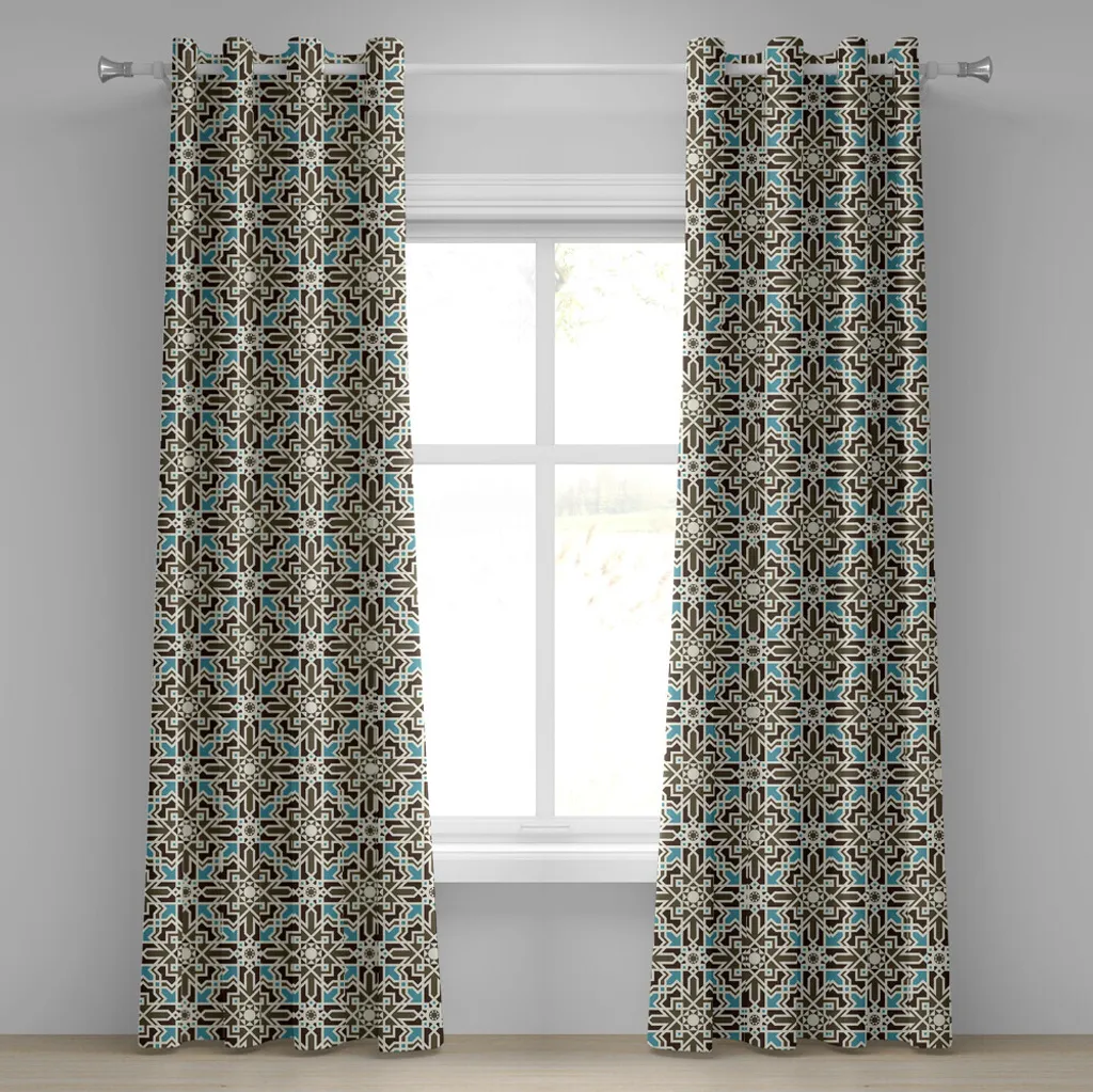 Tenda Orientale ABAKUHAUS 2 Pannelli Marrone Azzurro 280x225