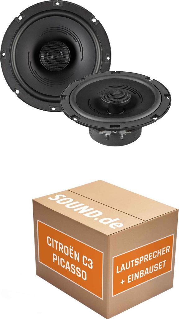 Lautsprecher Boxen Einbaupaket vorne Helix PF C165.2 passend für Citroën C3 Picasso | 2x Tief-Mitteltöner mit integriertem Hochtöner 120W MAX