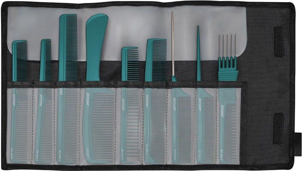 Jaguar A-Line Kamm-Set 9-teilig Türkis, antistatisch, Produktbild 