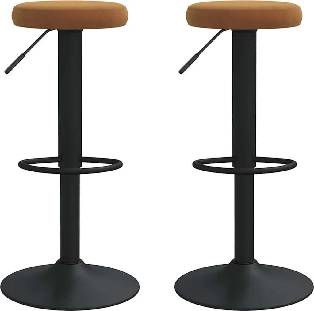 Set 2 Sgabelli Bar Velluto Marrone vidaXL | Lusso e Design