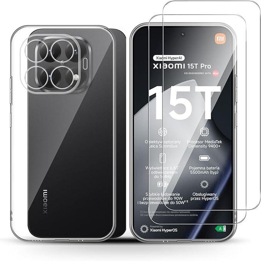 Hülle + 2X Schutzglas für Xiaomi 15T Pro 5G Panzerfolie Produktbild 