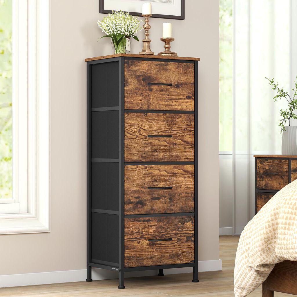 SONGMICS Komoda, skříňka, 4 látkové zásuvky, skříňka, ocel Obrázek produktu 