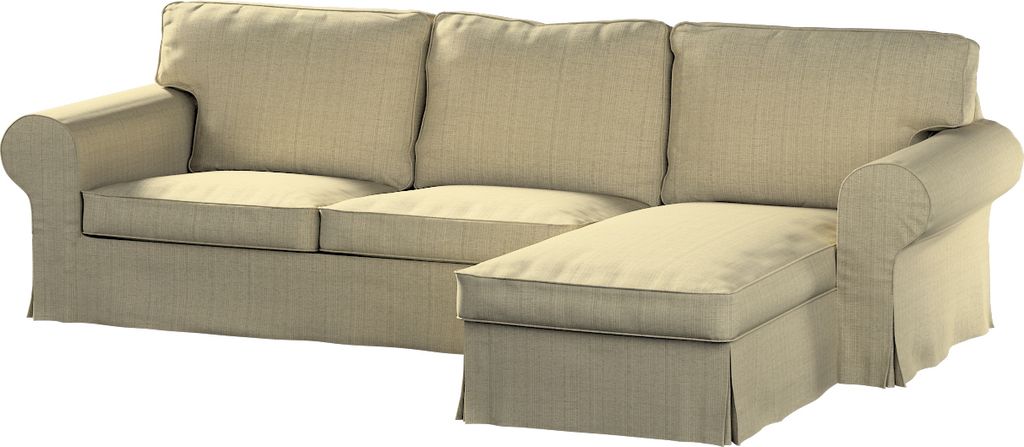 Dekoria Bezug für Ektorp 2-Sitzer Sofa mit Recamiere, beige-creme, Ektorp 2-Sitzer Sofabezug mit Recamiere
