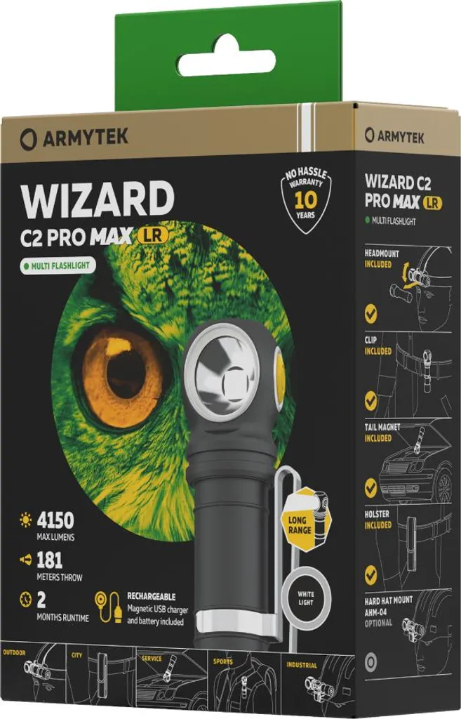 Lampe Frontale Rechargeable Wizard C2 Pro Max LR Puissante 4150 Lm - 5