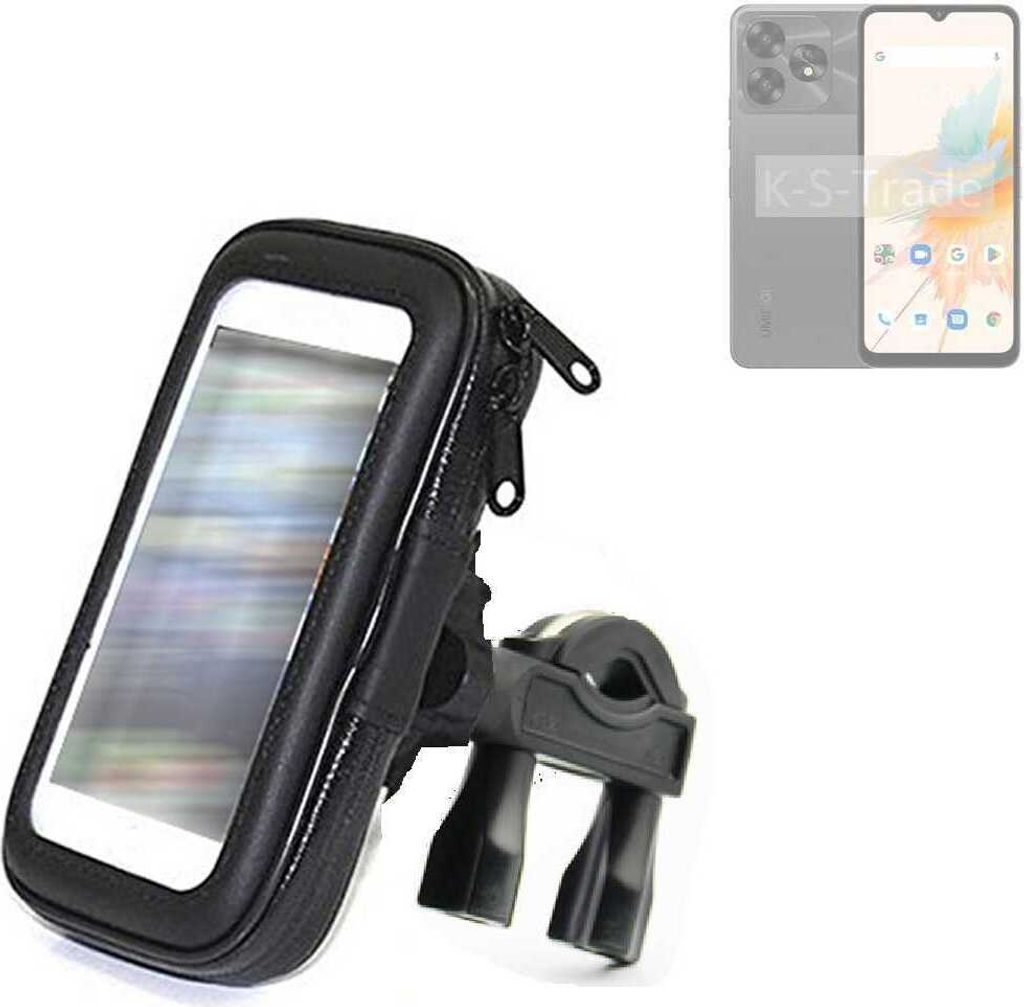 K-S-Trade Fahrrad-Halterung kompatibel mit UMIDIGI G9 5G Handy-Halterung Halter Lenkstange Fahrradhalterung Motorrad Bike Mount Wasserabweisend
