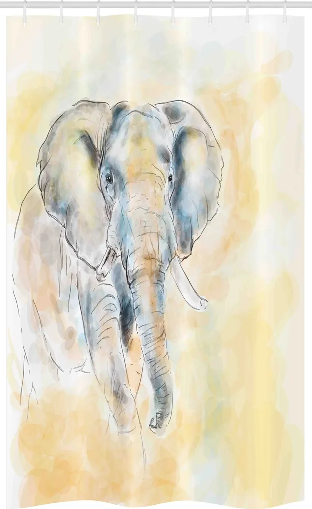Tenda Doccia Antimuffa Elefante 120x180 - Tessuto Lavabile ABAKUHAUS