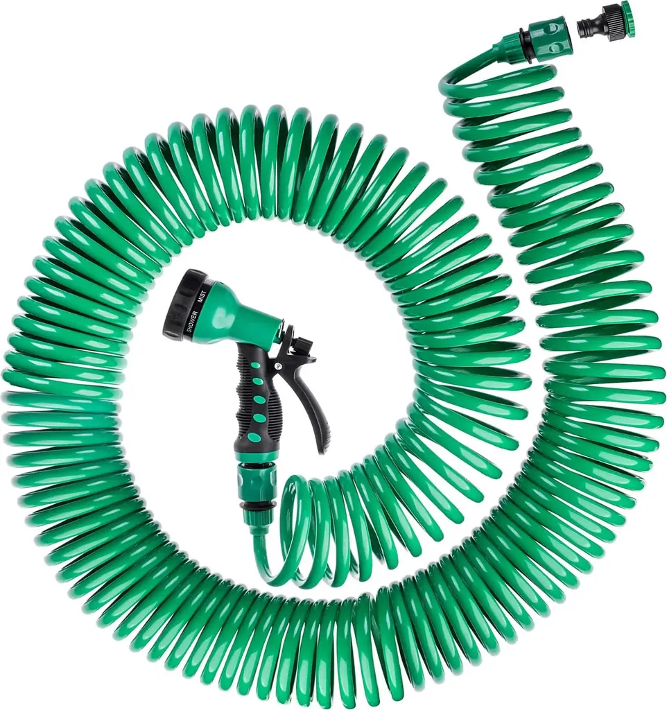 Tuyau d'arrosage spiralé en plastique EVA flexible - Longueur 30 mètres