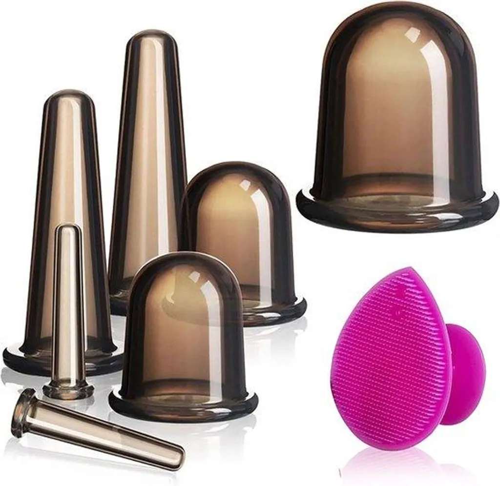 Massage visage et contour yeux : kit silicone noir avec brosse exfolier