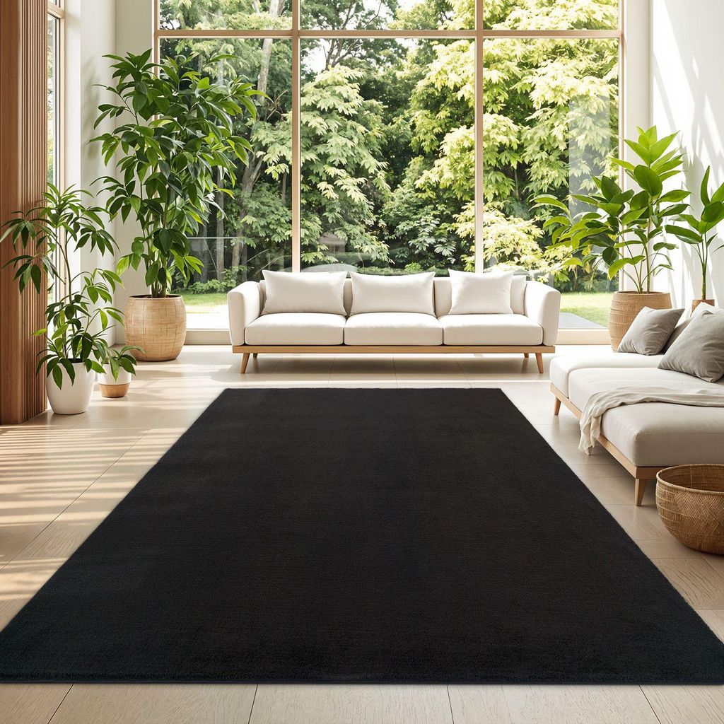 TT Home Wohnzimmer Teppich Kurzflor Anti-Rutsch Rückseite Produktbild 