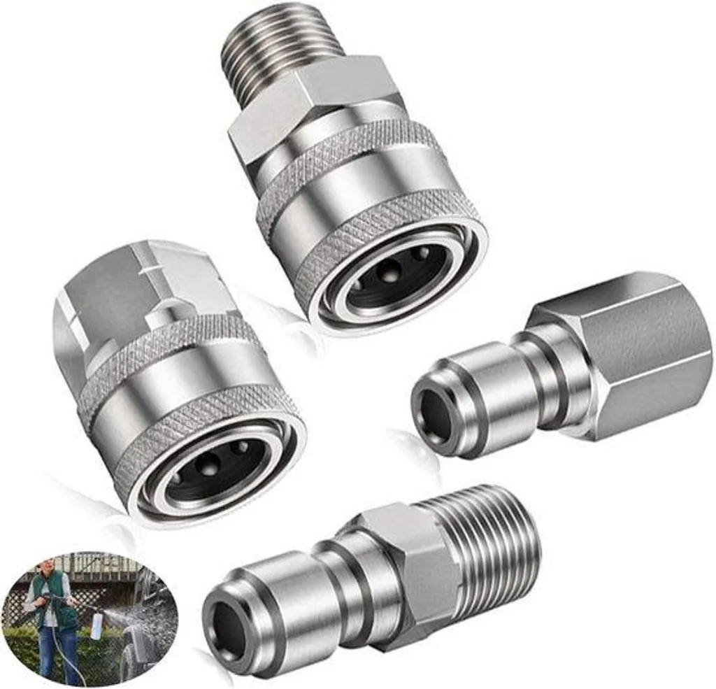 Raccord Anti-Fuite 1/4 NPT pour Nettoyeur Haute Pression Argenté de Qualité