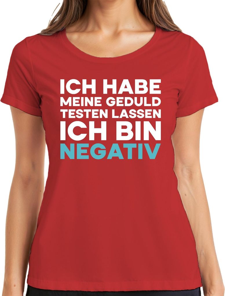 Ich habe meine Geduld getestet bin negativ lustig sarkastisch Damen T-Shirt, Rot, M