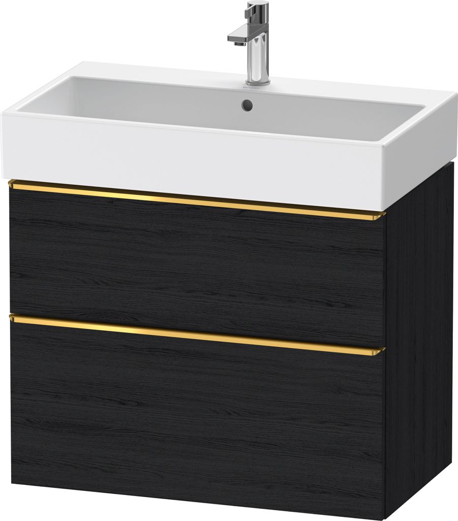 Duravit D-Neo Waschtischunterbau wandhängend,784x625x442mm, 1 Auszug, 1 Schubkasten, mit Griff Gold poliert, DE4373034160000