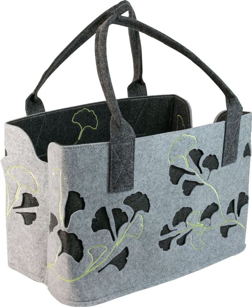 GILDE Filztasche Lotus Laser, 40 cm, Einkaufstasche/Holztasche/Strandtasche – reißfest & trägt viel Gewicht – polstert Ihre Einkäufe sicher ...