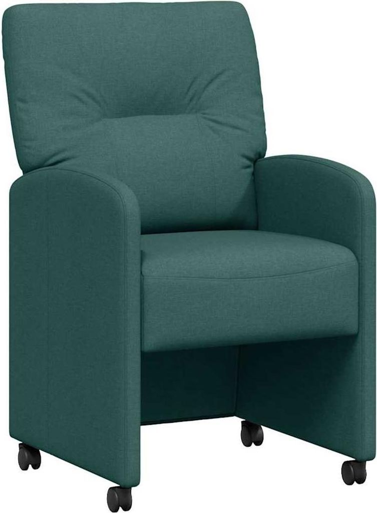 vidaXL Esszimmerstühle mit Rollen 2 pcs Dunkelgrün 57 x 67 x 95 cm