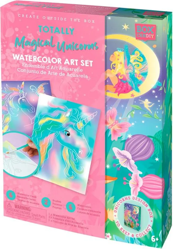 Kit d'art aquarelle Box Candiy - Coffret peinture enfant avec 12 couleurs