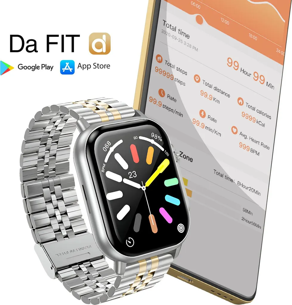 Smartwatch Hoco DYD02 Montre Connectée 2,02'' Appel Bluetooth Or Argent - 4