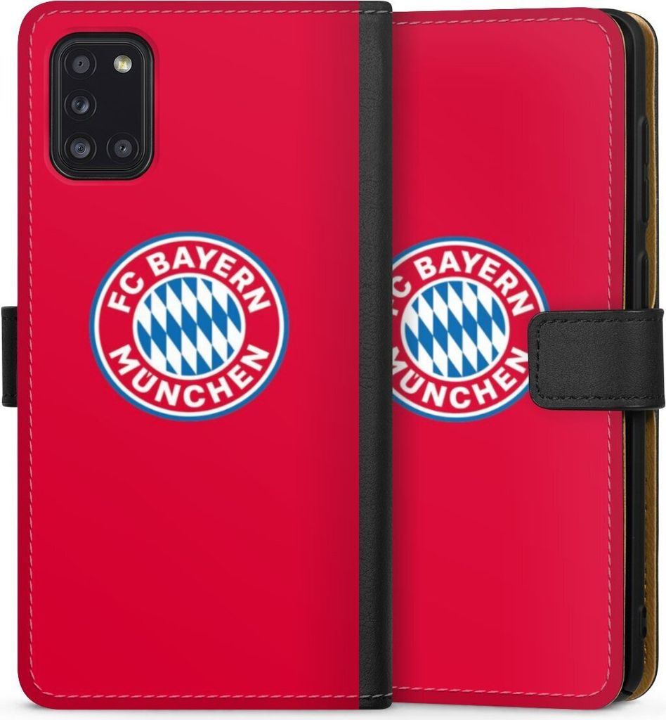 DeinDesign Klapphülle für Samsung Galaxy A31 Handytasche Lederhülle Tasche FC Bayern München FCB Logo