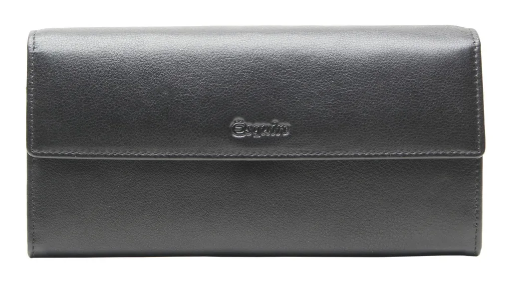 Porte-monnaie Femme en Cuir Noir Viktoria Esquire avec Multi-rangements