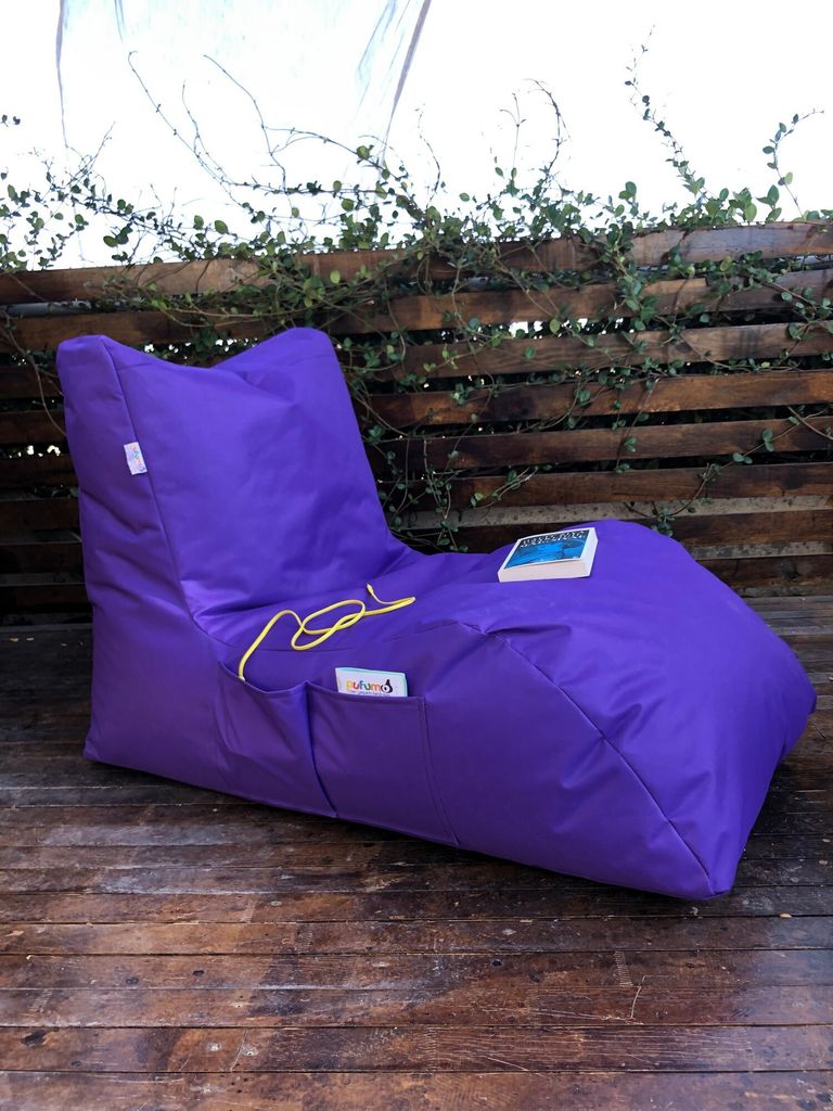 Hanah Home, Daybed - Purple, Sitzsack, Lila, 60 x 110 x 75 cm