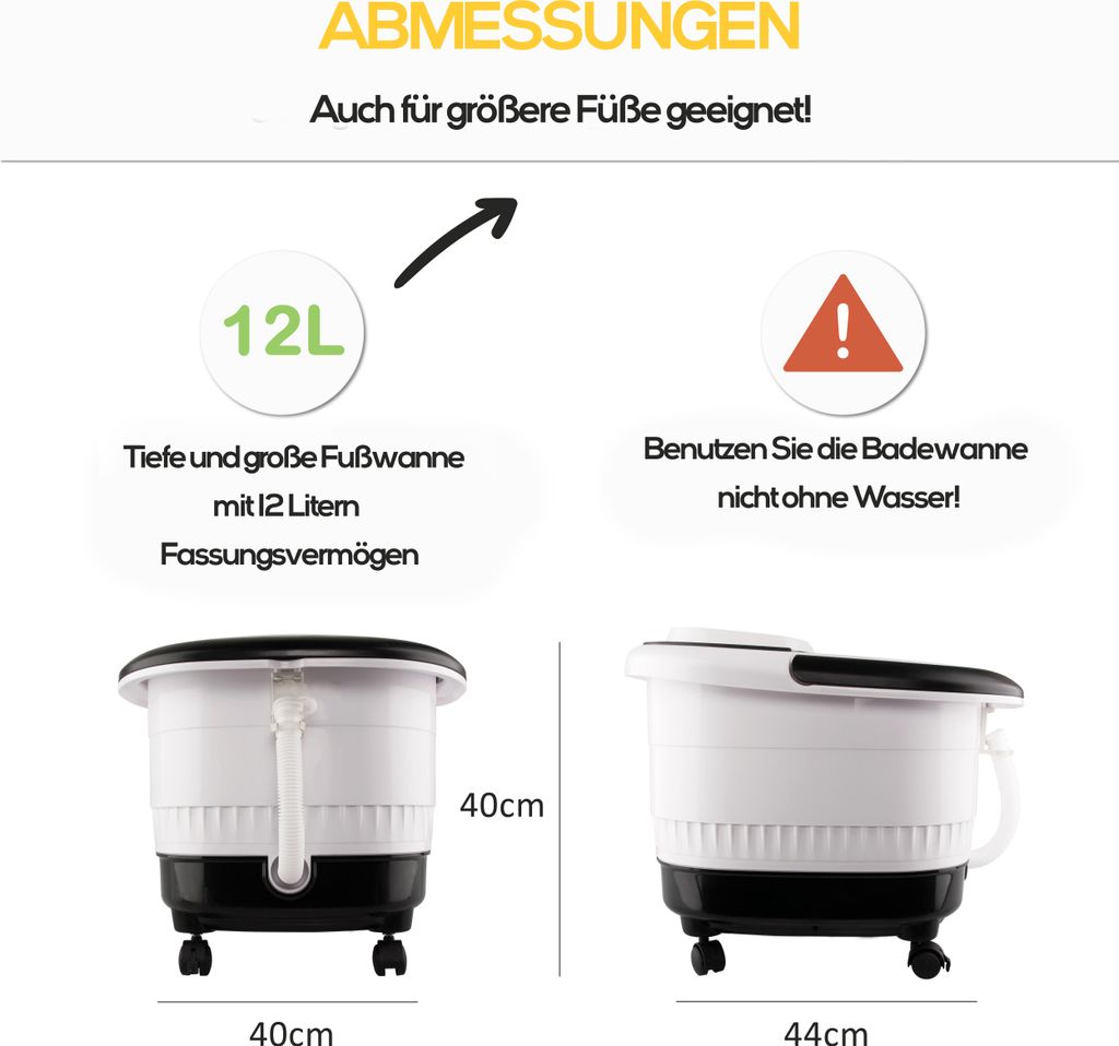 CALMENTA® XXL Fußbad - 12L - Automatische Radmassage - Produktbild 4