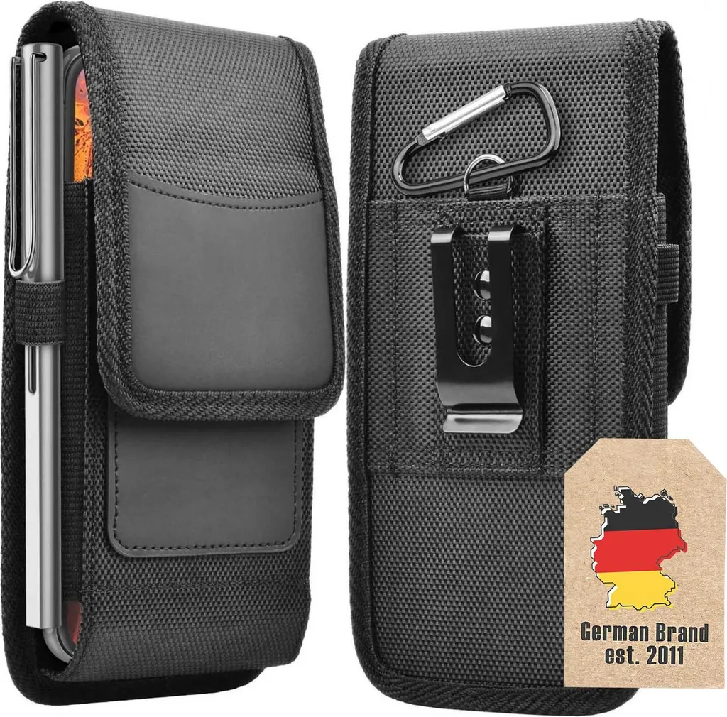 Cadorabo custodia per cellulare con clip da cintura per ZTE Blade L2 in NERO - Pratica custodia protettiva con moschettone Custodia Custodia Cover con portapenne
