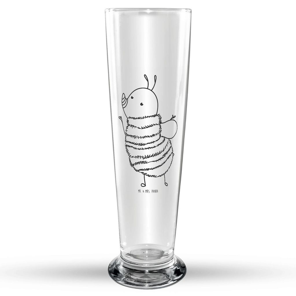 Mr. & Mrs. Panda Bierglas Hummel flauschig - Transparent - Geschenk, Lustige Sprüche, Blume, Natur, Bier Glas, Weißbierglas, Weizen, Biene, Weize...