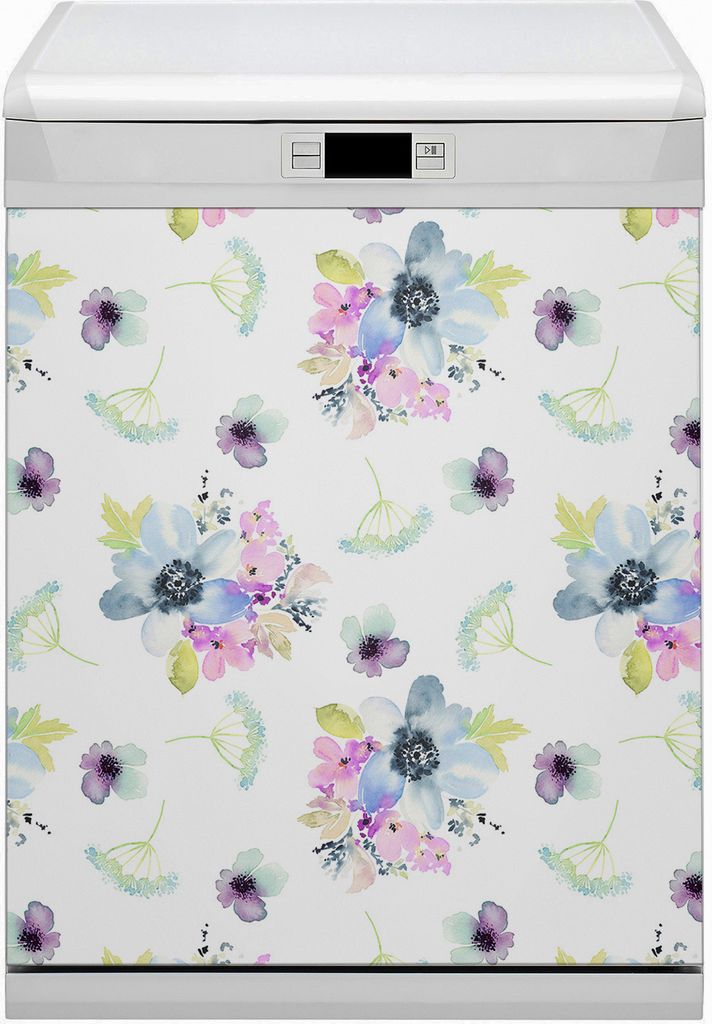 Geschirrspüle Magnet für Spülmaschine Magnetmatte Küche Magnete Dekorative 60x80 cm - Lilane Blumen