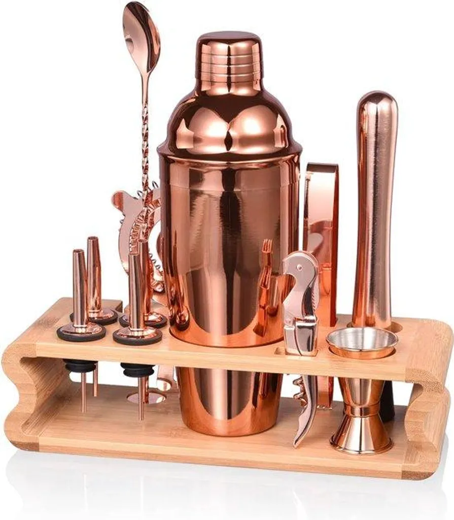 Shaker à cocktail en inox pour mixologie - Set complet de bar 7 pièces