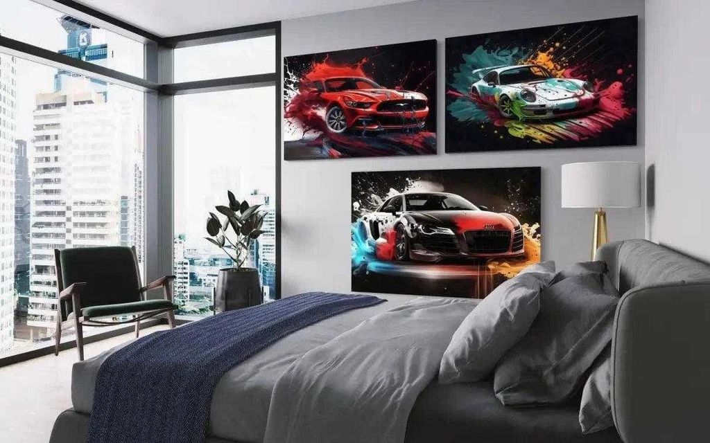 Liquid Car Bundle - Leinwandbild 3x: 60x90 cm / Leinwand / Holz-Rahmen