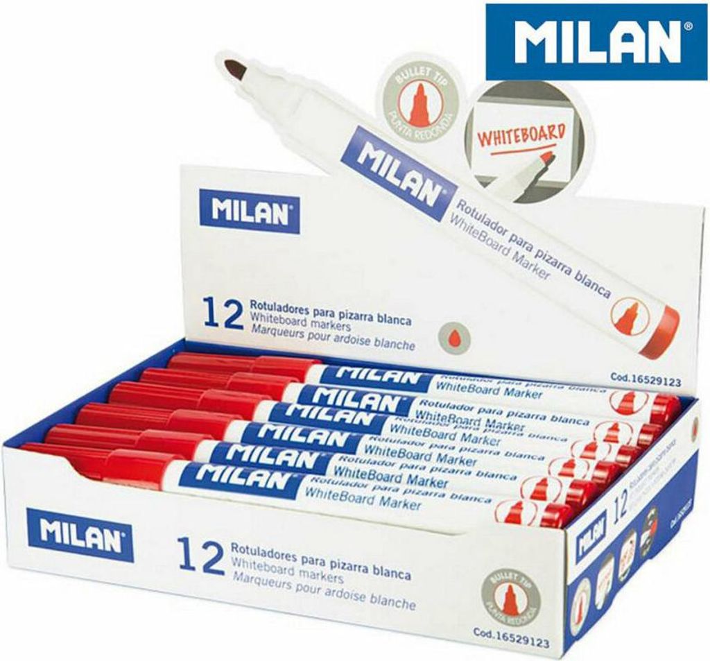 Milan Whiteboard Marker Stifte 12 Stück Rot PVC
