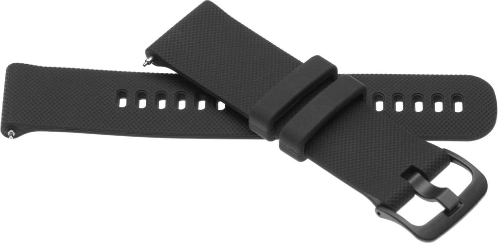 vhbw Ersatz Armband kompatibel mit Garmin Vivoactive 4 Fitnessuhr, Smartwatch - 12,1 + 9,2 cm Silikon schwarz