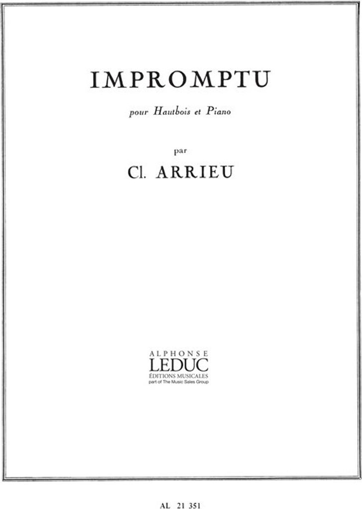 Arrieu Impromptu Hautbois Et Piano