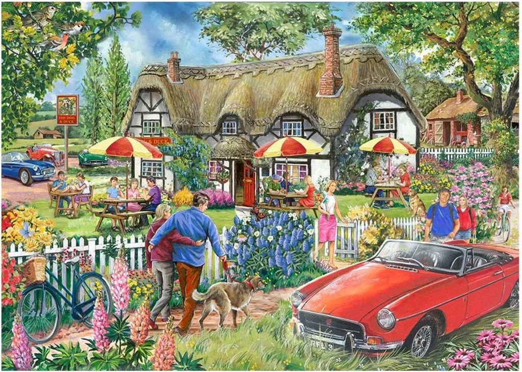 Puzzle détente adulte 500 pièces XL - Thème Country Pub chaleureux