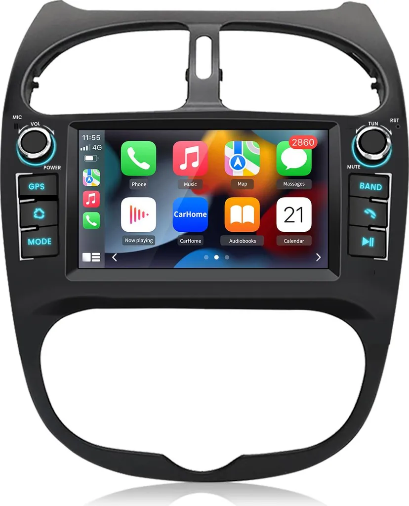 Navigatore 7" Android 15 Peugeot 206 206CC DSP CarPlay Navi