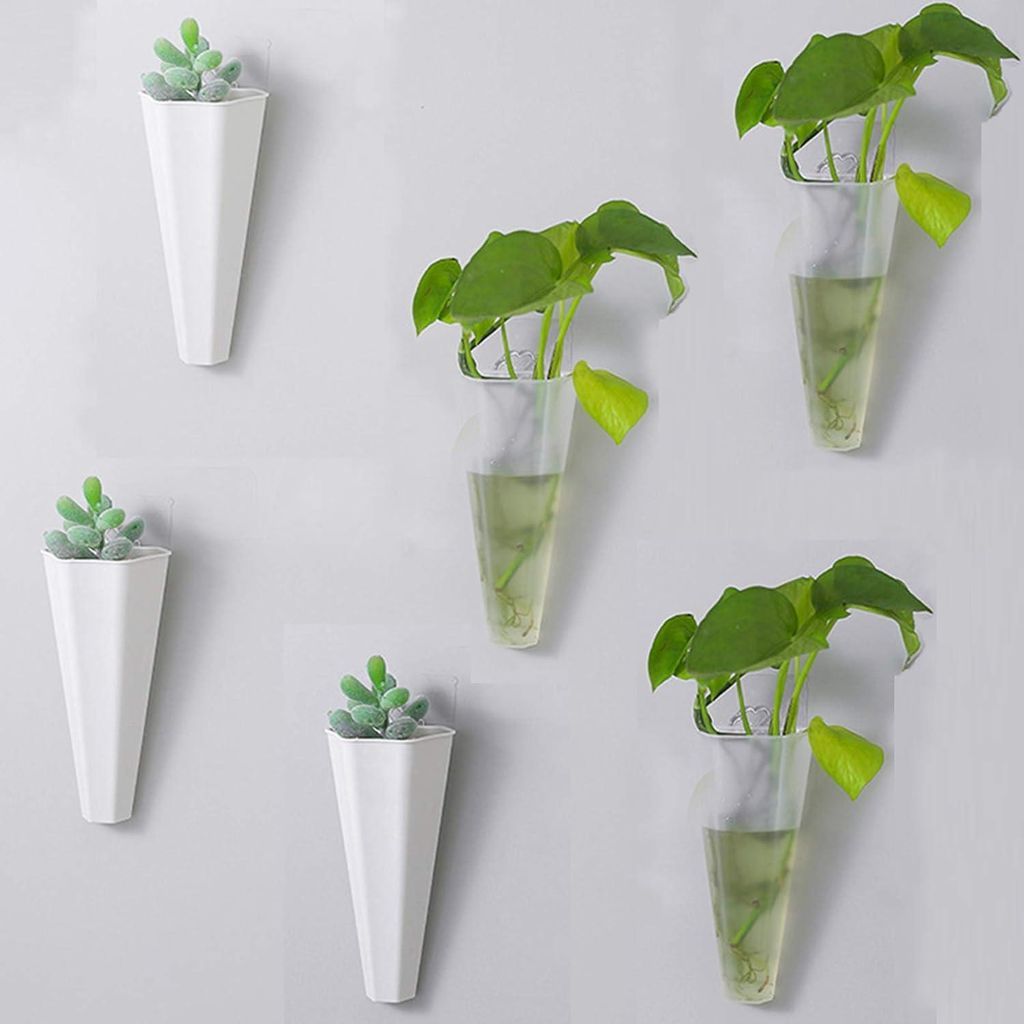 Wandvase mit Haken - Mini Pflanzenhalter - Set von 6 - 15 cm hoch