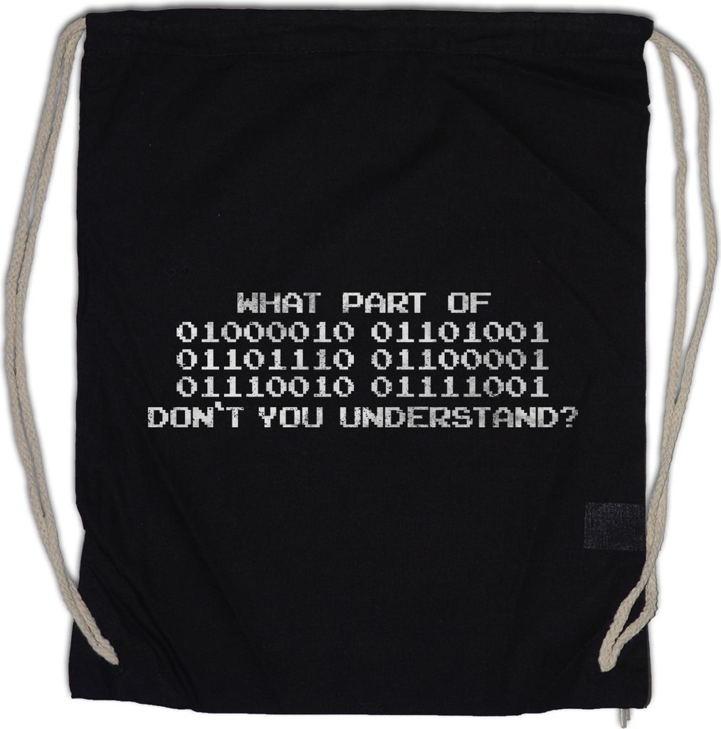 Urban Backwoods What Part Of Binary Don't You Understand, Turnbeutel, Farbe: Schwarz