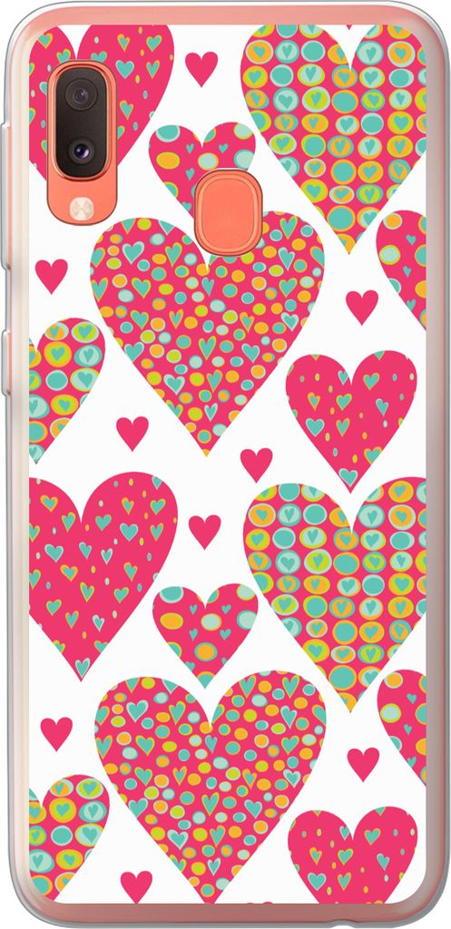 MuchoWow Handyhülle Schutzhülle Hülle für Telefoonhoesje Samsung Galaxy A20e Mädchen - Herz - Liebe - Muster - Mädchen - Kinder - Kinder - ...