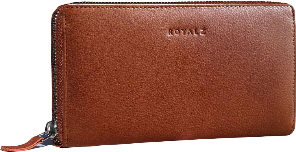 ROYALZ 'Lilly" Vintage Portemonnaie Damen Groß Leder - große Geldbörse mit 12 Kartenfächern - Echtleder Geldbeutel RFID Schutz - viele Fächer ...