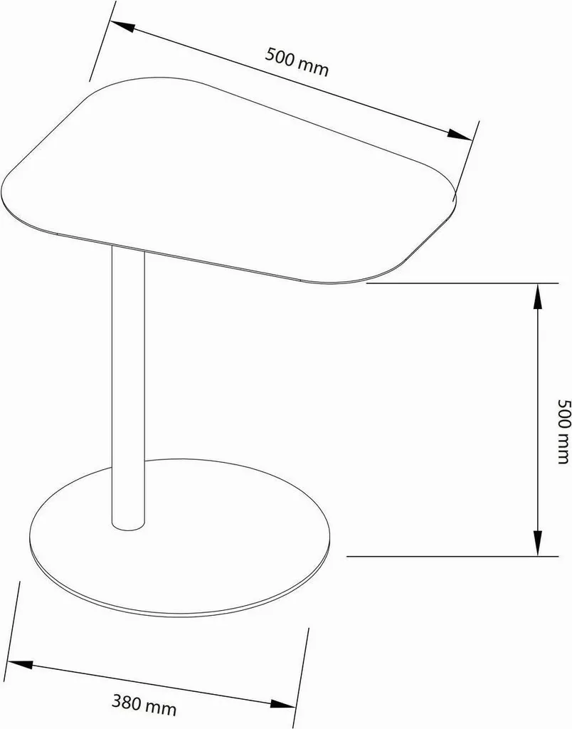 Table Basse Niccone Blanc Crème 50cm : Sécurité des Coins Arrondis Chic - 3