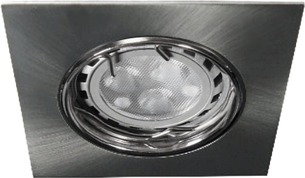 C-Light 12V LED Einbaustrahler Spot MR11 eckig alu gebürstet - 3,3 W warmweiss