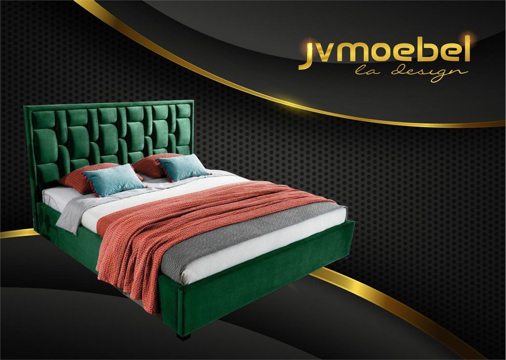 Blaues Designer Bett Schlafzimmer Design Möbel Modern Luxus Betten Gestell Neu