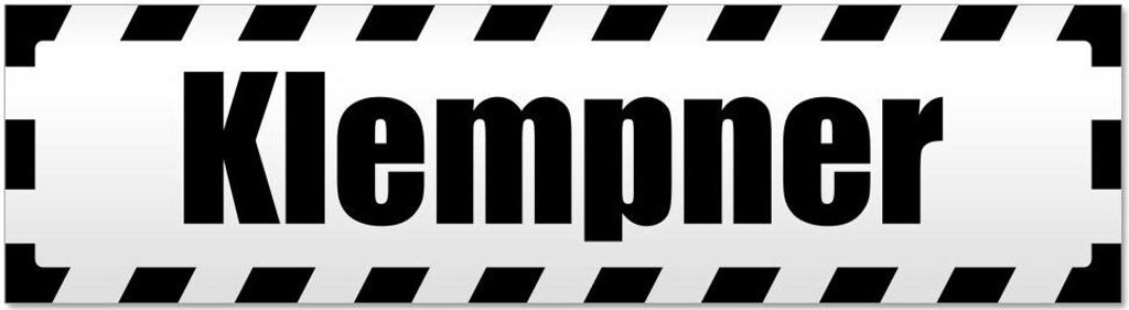 Kiwistar - Autoaufkleber - Schwarz - 30 x 8 cm - Klempner gestreift - Hinweis Aufkleber Sticker für Auto, Kfz, Fahrrad, PKW, LKW