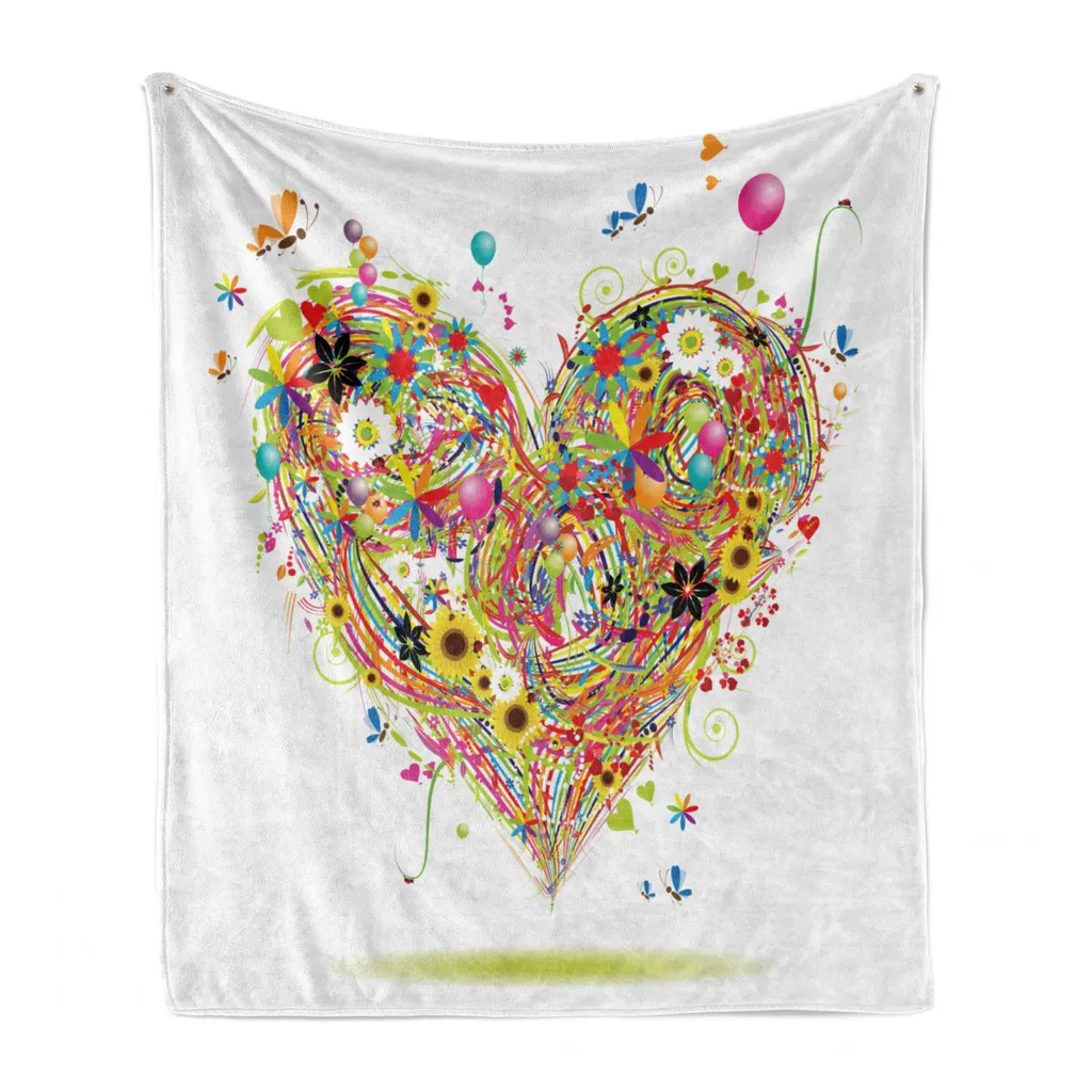 ABAKUHAUS Coperta Aquarell-Liebe 125x175 cm - Plaid Morbido Flanella
