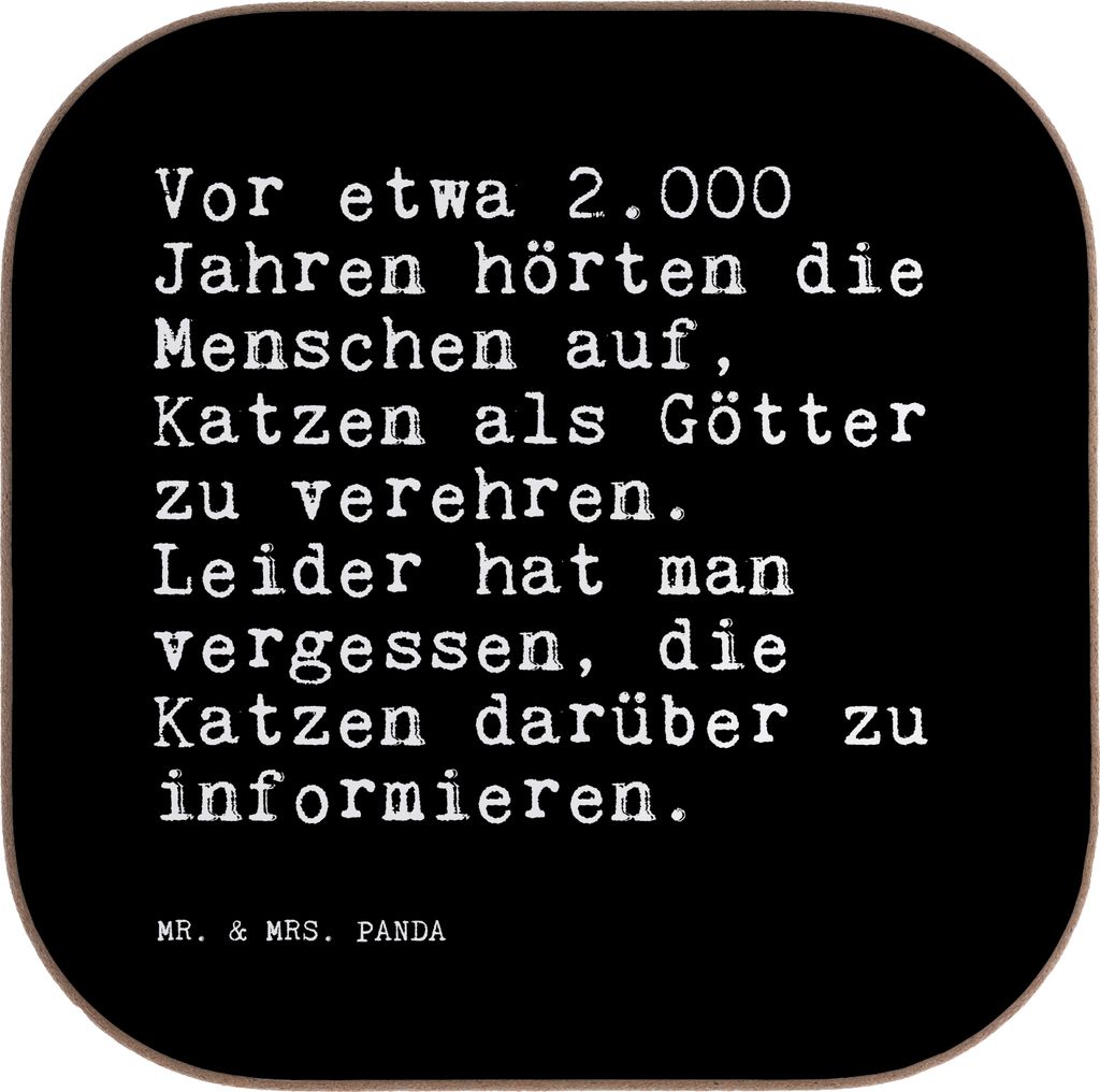 Mr. & Mrs. Panda Untersetzer Vor etwa 2.000 Jahren... - Schwarz - Geschenk, Coaster, Getränkeuntersetzer, Sprüche, Götter, Hund, Spruch, lustig,...