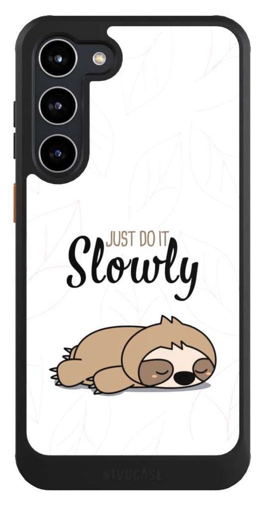 NIVOCASE Hülle für Samsung Galaxy S23+ Handyhülle NIVOcore Case Schwarz Faultier Tiere lazy sunday